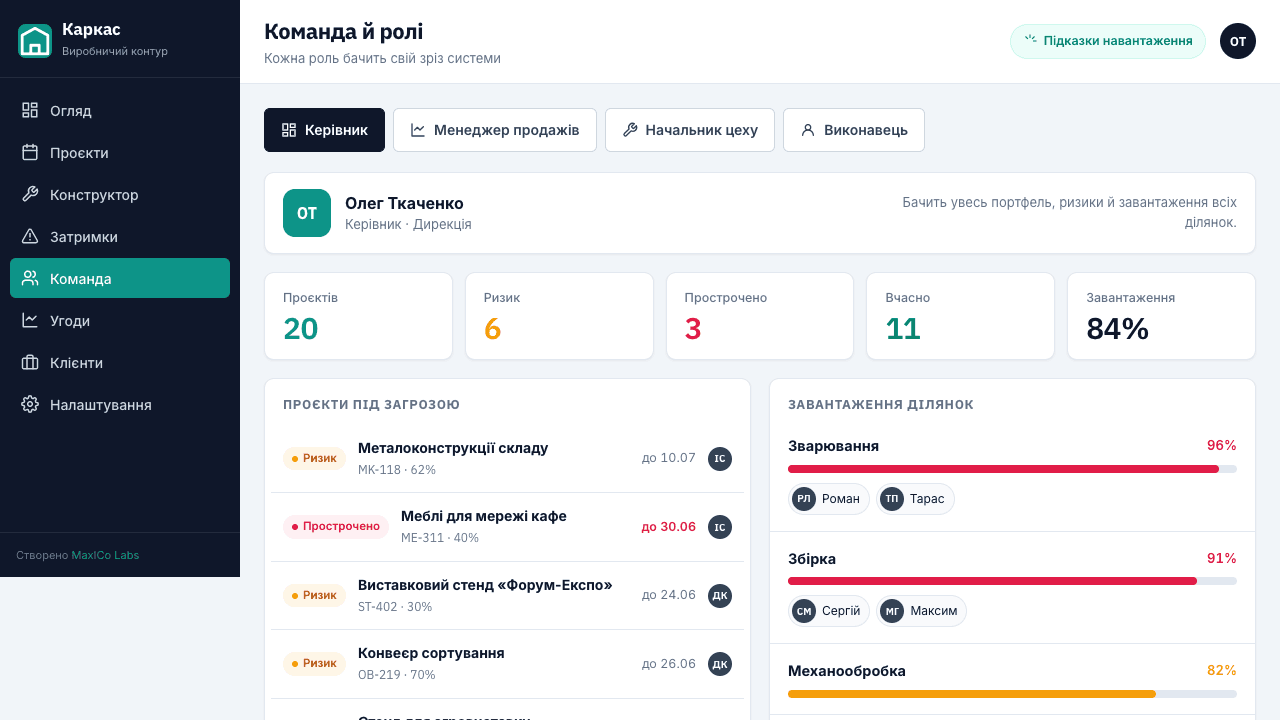 Karkas — production-project management CRM — frame 4