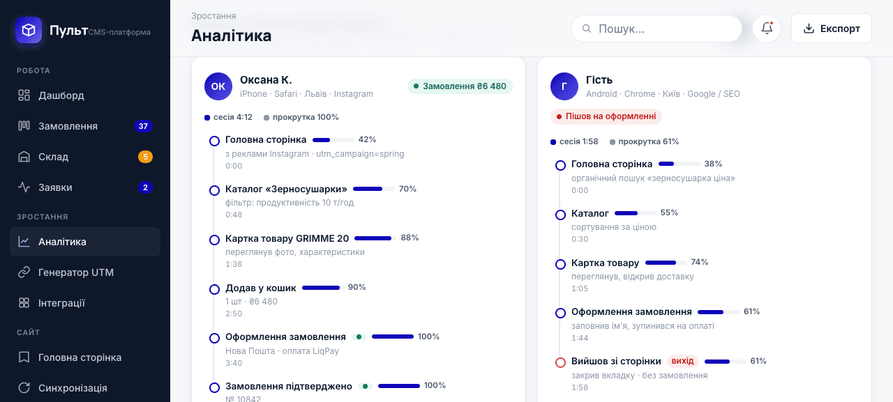 Пульт — власна CMS для сайтів та інтернет-магазинів — кадр 1