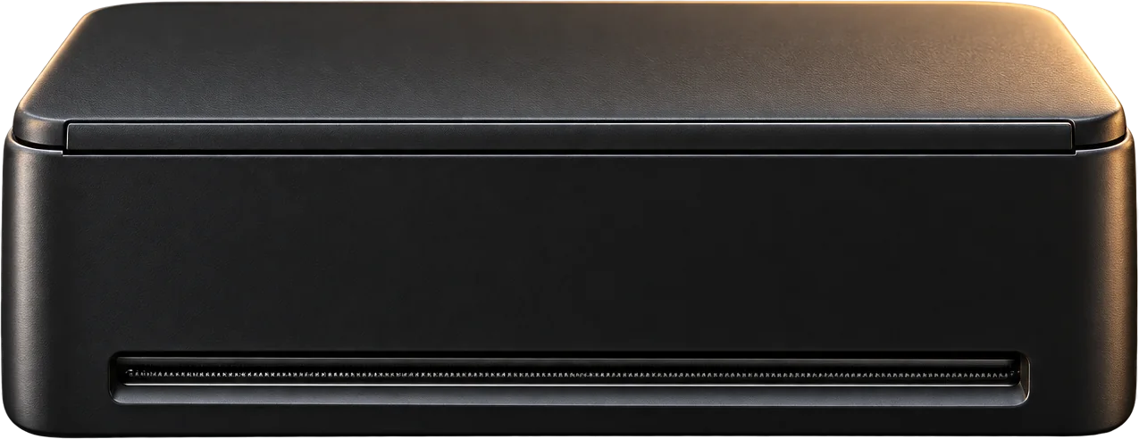 A black thermal ticket printer